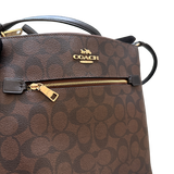 COACH DARK BROWN MONOGRAM SHOULDER BAG