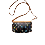 LOUIS VUITTON MURAKAMI MULTICOLOUR LONG STRAP BLACK POCHETTE BAG