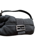FENDI COTTON BLACK BAGUETTE BAG
