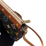 LOUIS VUITTON MURAKAMI MULTICOLOUR LONG STRAP BLACK POCHETTE BAG