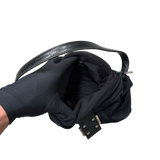 FENDI BLACK MAMMA BUCKET FLAP SHOULDER BAG