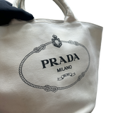 PRADA WHITE DENIM TOTE BAG