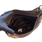 COACH BROWN MONOGRAM MESSENGER BAG