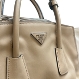 PRADA BEIGE CALF LEATHER TOTE BAG