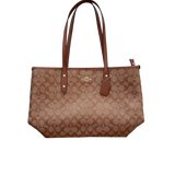 COACH BROWN MONOGRAM TOTE BAG