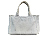 PRADA LIGHT GREY CANAPA TOTE BAG