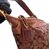 COACH DARK BROWN MONOGRAM HANDBAG