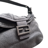 FENDI BLACK JERSEY BUCKET HANDBAG