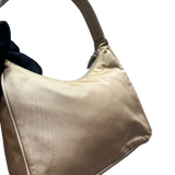 PRADA NYLON BEIGE HOBO HANDBAG