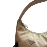 PRADA NYLON BEIGE HOBO HANDBAG