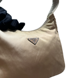 PRADA NYLON BEIGE HOBO HANDBAG