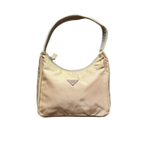 PRADA NYLON BEIGE HOBO HANDBAG