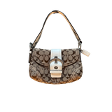 COACH WHITE STRAP SIGNITURE BUCKLE HANDBAG
