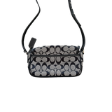 COACH DOUBLE BUCKLE BLACK SHOULDER BAG