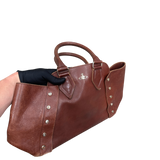 VIVIENNE WESTWOOD BROWN LEATHER TOTE BAG