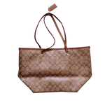 COACH BROWN MONOGRAM LEATHER TOP TOTE BAG