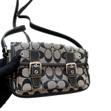 COACH DOUBLE BUCKLE BLACK SHOULDER BAG