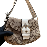 COACH WHITE STRAP SIGNITURE BUCKLE HANDBAG