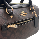 COACH DARK BROWN MINI BOSTON BAG