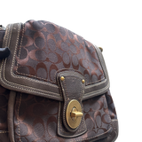COACH DARK BROWN MONOGRAM MESSENGER BAG