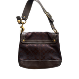 COACH DARK BROWN MONOGRAM MESSENGER BAG