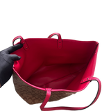 COACH BROWN MONOGRAM PINK STRAP TOTE BAG