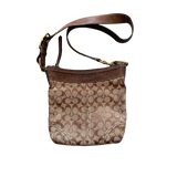 COACH BROWN MONOGRAM BROWN STRAP MESSENGER BAG