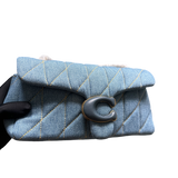 COACH DENIM TABBY QUILTED HANDBAG