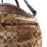 COACH BROWN MONOGRAM BROWN STRAP MESSENGER BAG