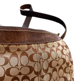 COACH BROWN MONOGRAM BROWN STRAP MESSENGER BAG
