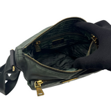 PRADA NYLON KHAKI GOLD SHOULDER BAG