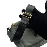PRADA NYLON KHAKI GOLD SHOULDER BAG