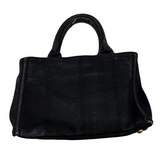 PRADA CANAPA MINI TOTE BAG CANVAS BLACK