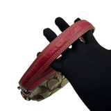 COACH MINI ZOE SIGNATURE C AND RED LEATHER BAG