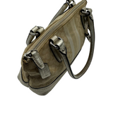 COACH SIGNATURE STRIPE TRIM HAND BAG