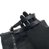 COACH BLACK SIGNATURE TOTE BAG