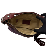 COACH SIGNATURE SUEDE TRIM HANDBAG