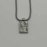 DIOR TROTTER SQUARE WHITE PLATE NECKLACE